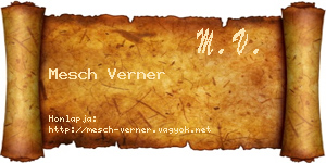 Mesch Verner névjegykártya